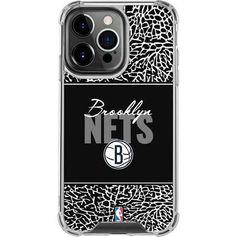 NBA Brooklyn Nets Elephant Print iPhone 16 Pro Clear Case